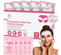 Set 15 pièces Patch Anti Rides Visage & Patch Yeux Anti Cernes, Masque Yeux Hydratant avec Acide Hyaluronique, Collagène & Niacinamide, Sachets Individuels, 5 Utilisations