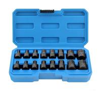 Set 16 Douilles Métriques et pour sae 3/8" pour robuste Set 16 | Acier chrome haute résistance, 16 tailles essentielles, compatible 3/8", anti-chute, usage pro