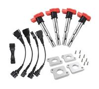 Set 2.0T Ignition Coil ICM Harness R8 Coilpack Plates Coil Pack Set 97-99.5 1.8T Compatible For Audi A4 B5 (3 To 4 Contacts)(Black)