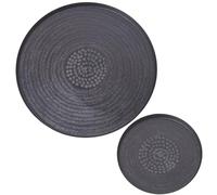 SET 2 BANDEJAS ALUMINIO TALLADO NEGRO_°23+°38CM