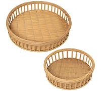 SET 2 BANDEJAS BAMBU NATURAL_°43X9CM °33X_CM
