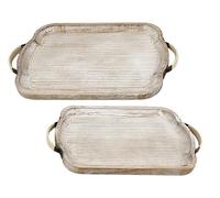 SET 2 BANDEJAS RECT. MADERA