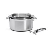 Set de 2 casseroles en inox 3 couches ALCHIMY LOQY et une poignée amovible en fonte d'inox LOQY