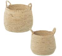 SET 2 CESTOS HOJAS DE MAIZ NATURAL_°26X30CM °29X26CM