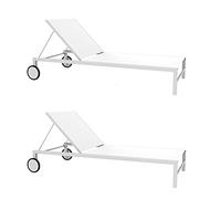 Set 2 Chaise Longue Texth. Shio Blanche - RESOL - Aluminium