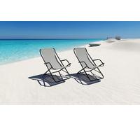 Set 2 chaises longues pliables Riva : Gris