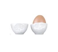 FIFTYEIGHT 3D Set de 2 coquetiers Gourmand et Boudeur Blanc