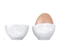 FIFTYEIGHT 3D Set de 2 coquetiers Gourmand et Boudeur Blanc