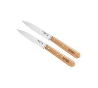 Opinel - Lot de 2 couteaux d'office N°112 - lame inox 10 cm, manche hêtre naturel