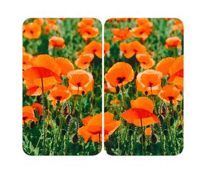 Set 2 couvre-plaques protection motifs Coquelicot Wenko by Maximex