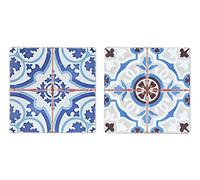 Set 2 Dessous de Plat Rétro 2, Motifs Carreaux de ciment, L 16 cm