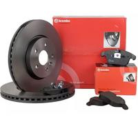 Set 2 Disques Auto-Aérés 240 MM + Plaquette de Frein Brembo Fiat Panda (169) 500