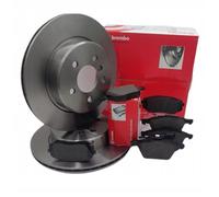 Set 2 Disques Frein + Plaquettes Avant Comlpets Brembo Fiat Panda (312) 500 1.2