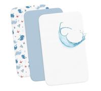Set 2 Drap Housse Cododo 55x90 + 1 Protège Matelas Imperméable Set 3 Pièces Pour Berceau Couffin et Matelas Bébé Alèse Drap-Ocean