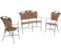Set 2 Fauteuils + 1 Banc Vigne Multicolore