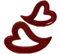 SET 2 FIGURAS CORAZÓN CERÁMICAROJO_35X7X24,5 + 27X4,5X19CM