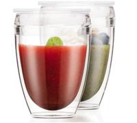 Bodum Set de 2 gobelets Pavina To Go – double paroi plastique – 30 cl – transparent