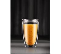 Set 2 gobelets BODUM - Pavina To Go - Double paroi plastique - Couvercle hermétique - 40 cl - Transparent