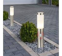 Ensemble De 2 Lampes De Jardin Avec Détecteur De Mouvement En Acier Inoxydable
