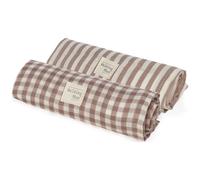 Set 2 langes Praliné Vichy Rayures Moka (70x70 cm)