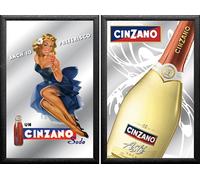 Set: 2 Spiegelbilder Jack Daniel's Whisky Bouteille & Emblème 20x30 CM Murales