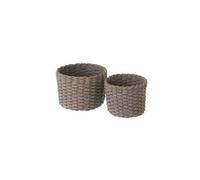 Set 2 panières grises en fibre de papier tressée