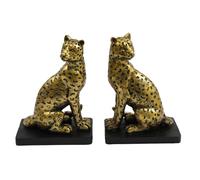 SET 2 pcs - bookstop LEOPARD, or, SIL