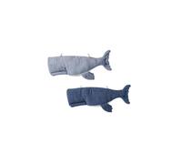 Set 2 peluches infantiles de pared formado por beluga azul claro y beluga azul oscuro