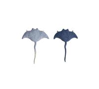 Set 2 peluches infantiles de pared formado por mantarraya azul claro y mantarraya azul oscuro