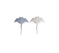 Set 2 peluches infantiles de pared formado por mantarraya azul claro y mantarraya blanco