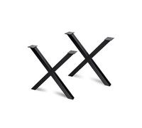 Set 2 pieds CROSS de hauteur 695mm en acier finition noir - EMUCA - 2040214 Peint en noir G