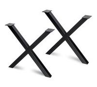 Set 2 pieds CROSS de hauteur 695mm en acier finition noir - EMUCA - 2040214 Peint en noir G