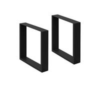 Set 2 Pieds de Table - 40 x 43 cm - Rectangulaire - Noir - en Acier Revêtu de