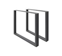 Set 2 Pieds de Table - 60 x 72 cm - Rectangulaire - Anthracite - en Acier