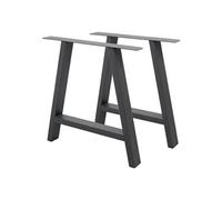 ECD Germany Set 2 Pieds de Table - 70 x 72 cm - Forme A - Gris foncé - en Acier Revêtu de Poudre - Pied de Meuble Banc