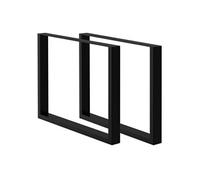 Set 2 Pieds de Table - 90 x 72 cm - Rectangulaire - Noir - en Acier Revêtu de