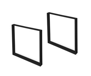 Set 2 pieds rectangulaire Square 800 x 720 mm acier finition noir EMUCA 2040114