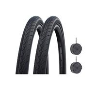 Set 2 pneus ville Schwalbe Marathon Plus 700 + 2 chambres à air Presta ( Noir/Reflex / 700 x 35C (37-622) )