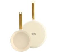Set 2 Poêles 20 et 28 cm Evolution crème - Greenpan - Beige - Aluminium Beige