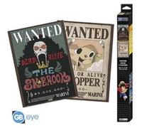 Set 2 Posters Chibi - One Piece - Wanted Chopper & Brook - 52x38