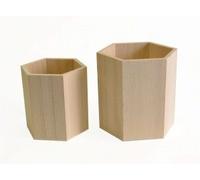 Set 2 Pots Hexagonaux Bois