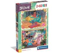 Puzzle 2x60 pièces Stitch, Pour enfants à partir de 3 ans, Thème dessins animés, CLEMENTONI