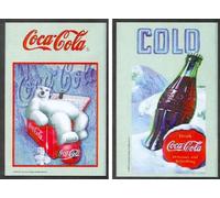 Set: 2 Spiegelbilder Coca-Cola Rétro Vintage Père Noël Cola Bouteille 20x30cm