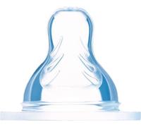 Set 2 tetine MAM Flow Medium 2, Silicone, +2 luni, Transparent