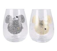 Set 2 Verres Love Mickey Mouse Disney Cristal 510 ml Or et noir G