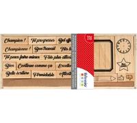 Set 20 Tampons Bois Ecole