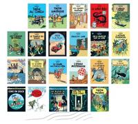 Set 22 Cartes postales des couvertures des Albums des Aventures de Tintin (FR)