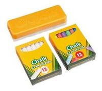 Set 24 craies (12 blanches 12 couleurs) et brosse effaceur pour tableau noir ardoise - accessoires - kit ecole enfant et carte