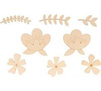 Set 27 Silhouettes Fleurs - Bois