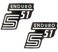 Set: 2x Film adhésif pour Couvercle Latéral "S51 Enduro" - Argent